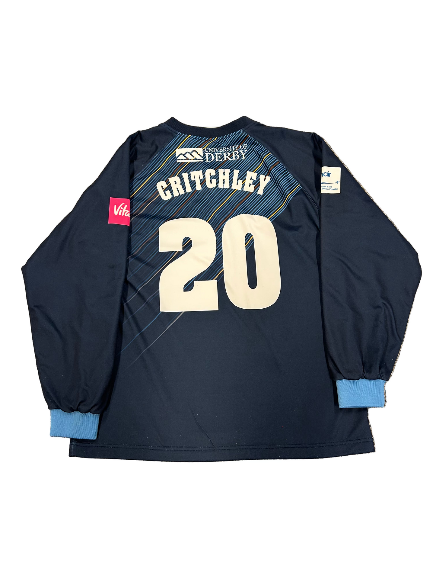 Matt Critchley Derbyshire 2021 T20 Match Worn LS Playing Jumper