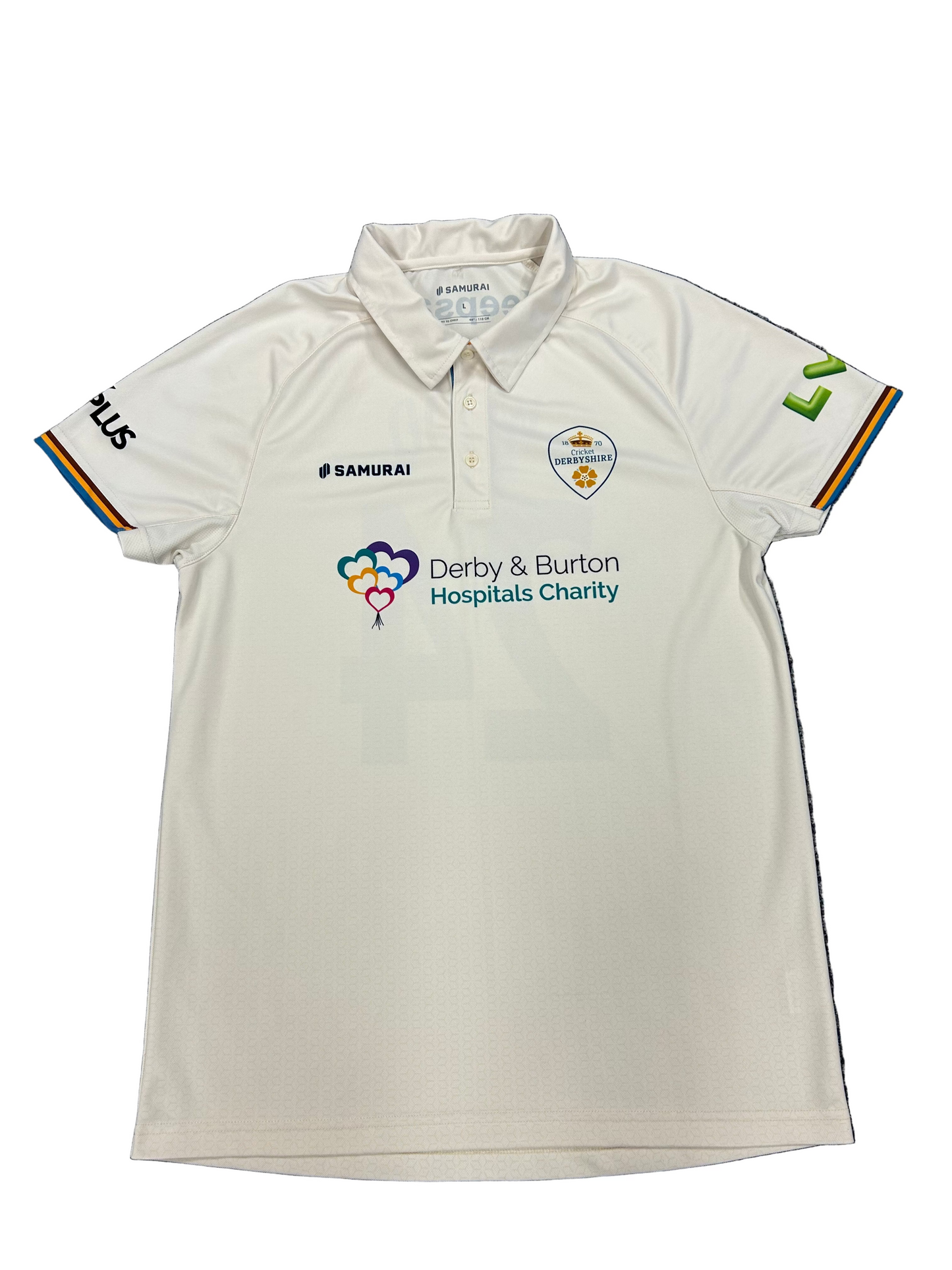 Tom Wood Derbyshire 2022 County Championship Match Worn SS Playing Shirt