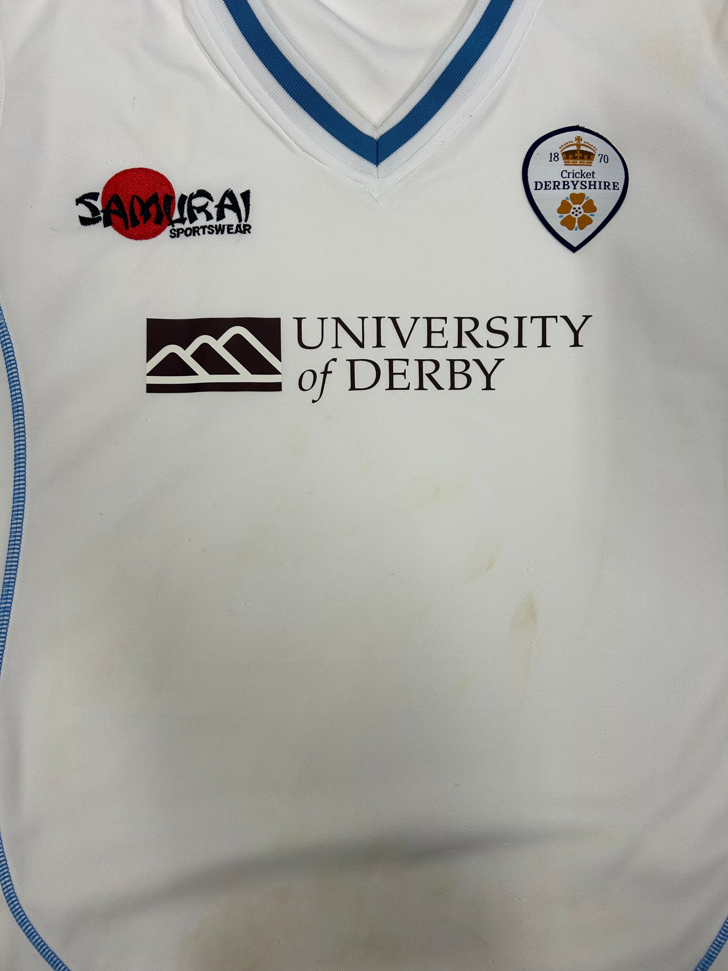 Tom Wood Derbyshire County Championship Match Worn Playing Pullover