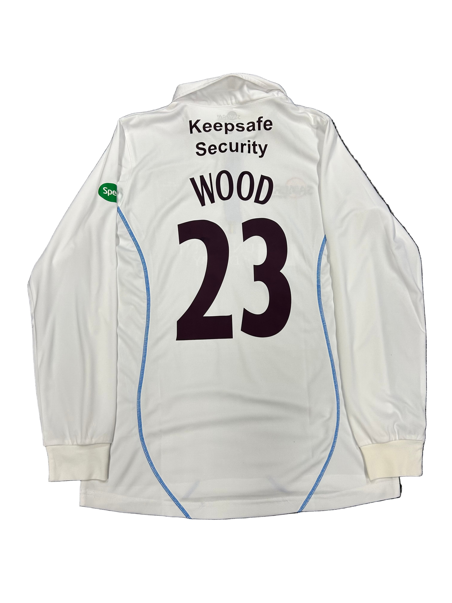 Tom Wood Derbyshire County Championship Match Worn LS Playing Shirt