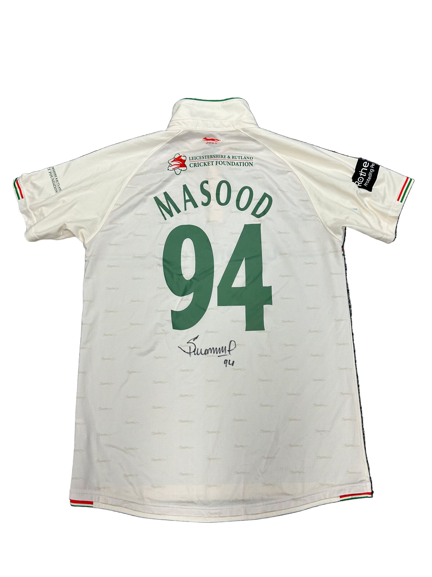 Shan Masood Leicestershire 2025 County Championship Match Worn And Signed SS Playing Shirt