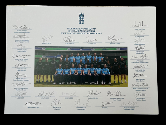 England 2025 Champions Trophy Squad and Staff Signed Official Photo