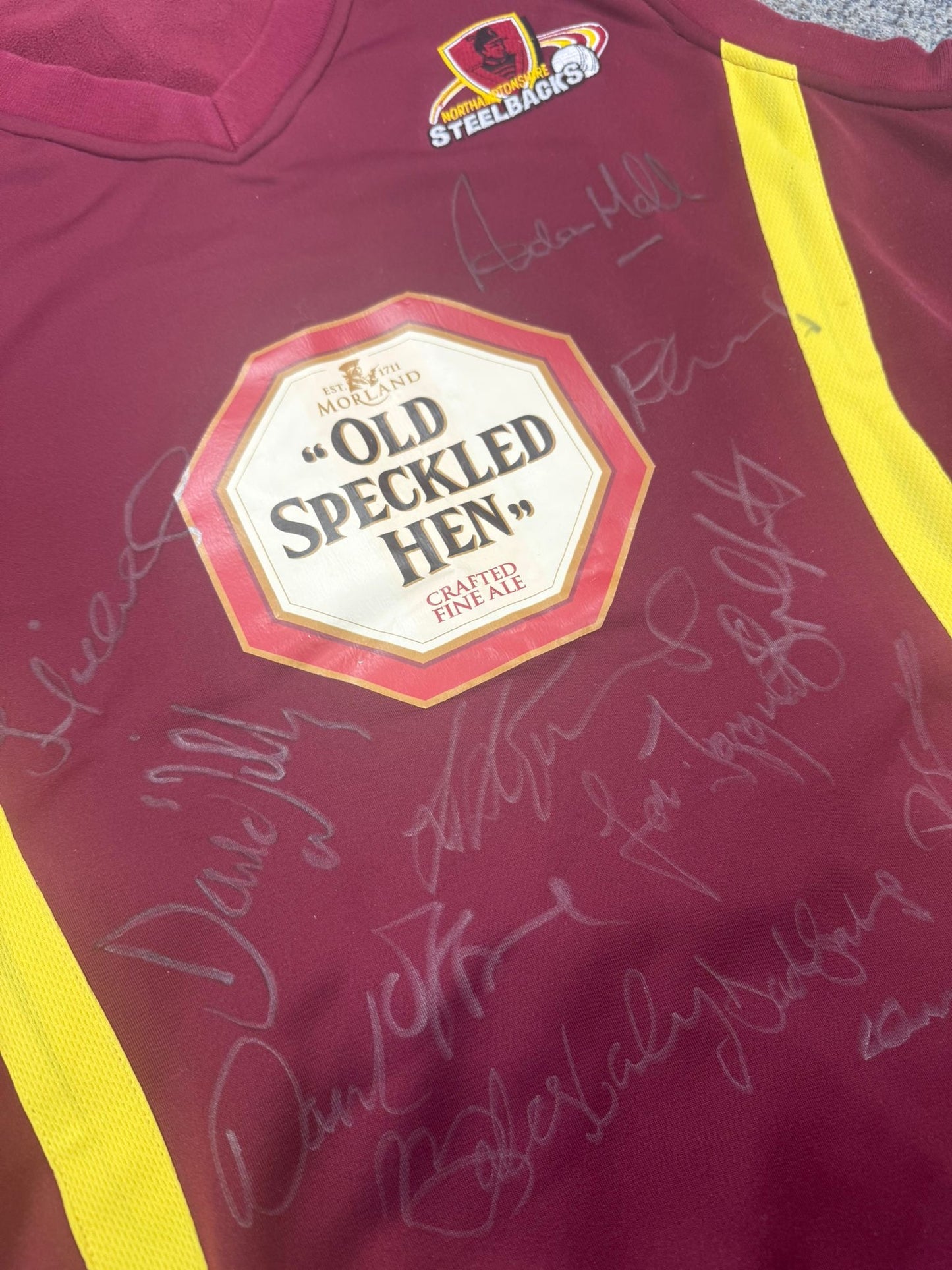 Luke Evans Northamptonshire 2012 T20 Match Worn Squad Signed Playing Pullover