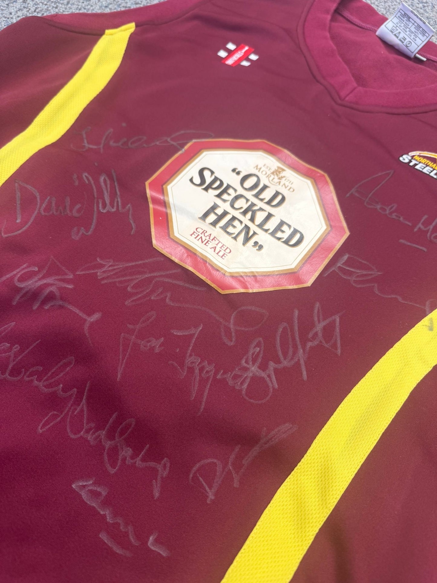 Luke Evans Northamptonshire 2012 T20 Match Worn Squad Signed Playing Pullover