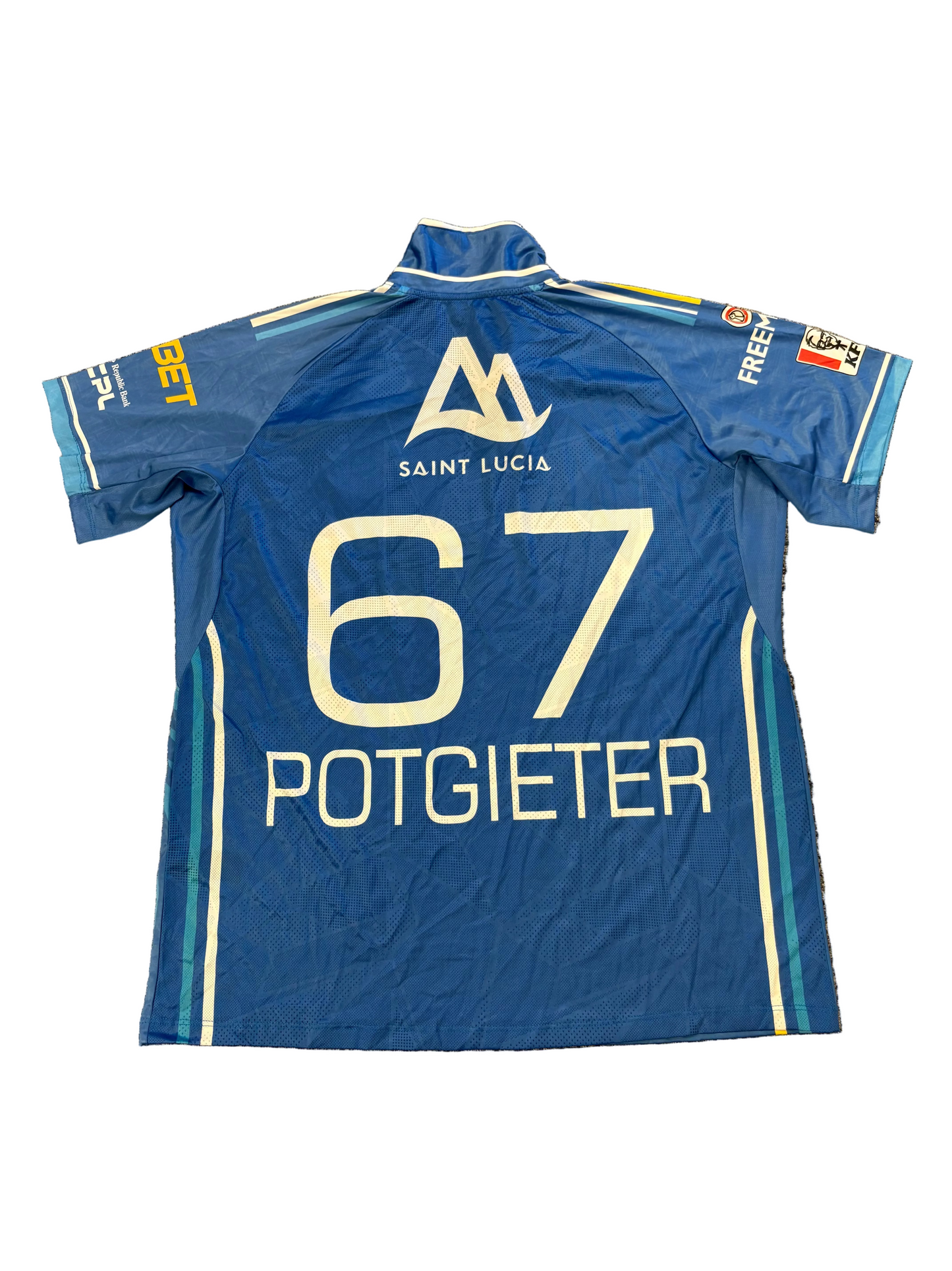 Delano Potgieter St Lucia Kings 2025 CPL Match Worn SS Playing Shirt