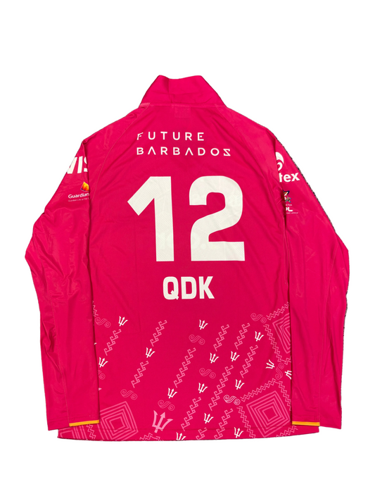 Quinton de Kock Barbados Royals 2025 CPL Match Issue LS Playing Shirt