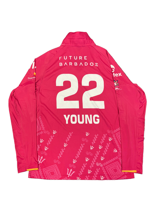 Nyeem Young Barbados Royals 2025 CPL Match Issue LS Playing Shirt