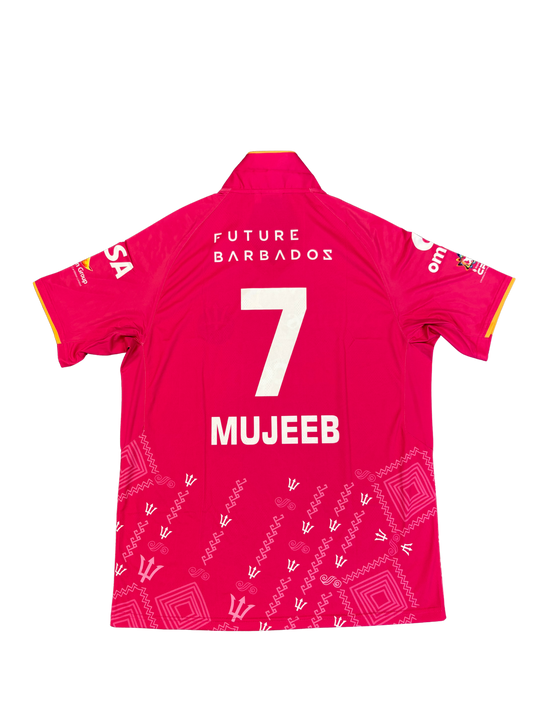 Mujeeb Ur Rahman Barbados Royals 2025 CPL Match Worn SS Playing Shirt