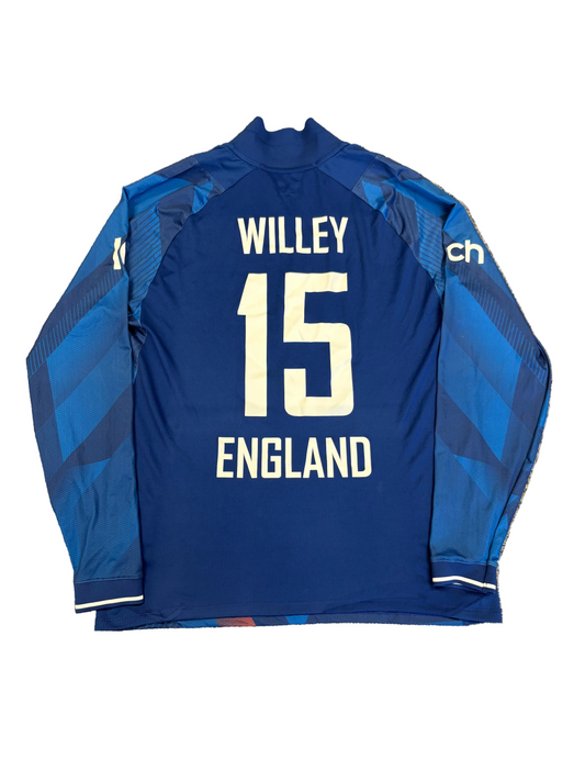 David Willey England 2023 ODI Match Worn LS Playing Shirt