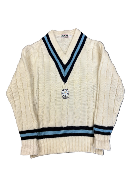 Yorkshire Schools Cricket Association Retro Players Cable Knit Playing Jumper
