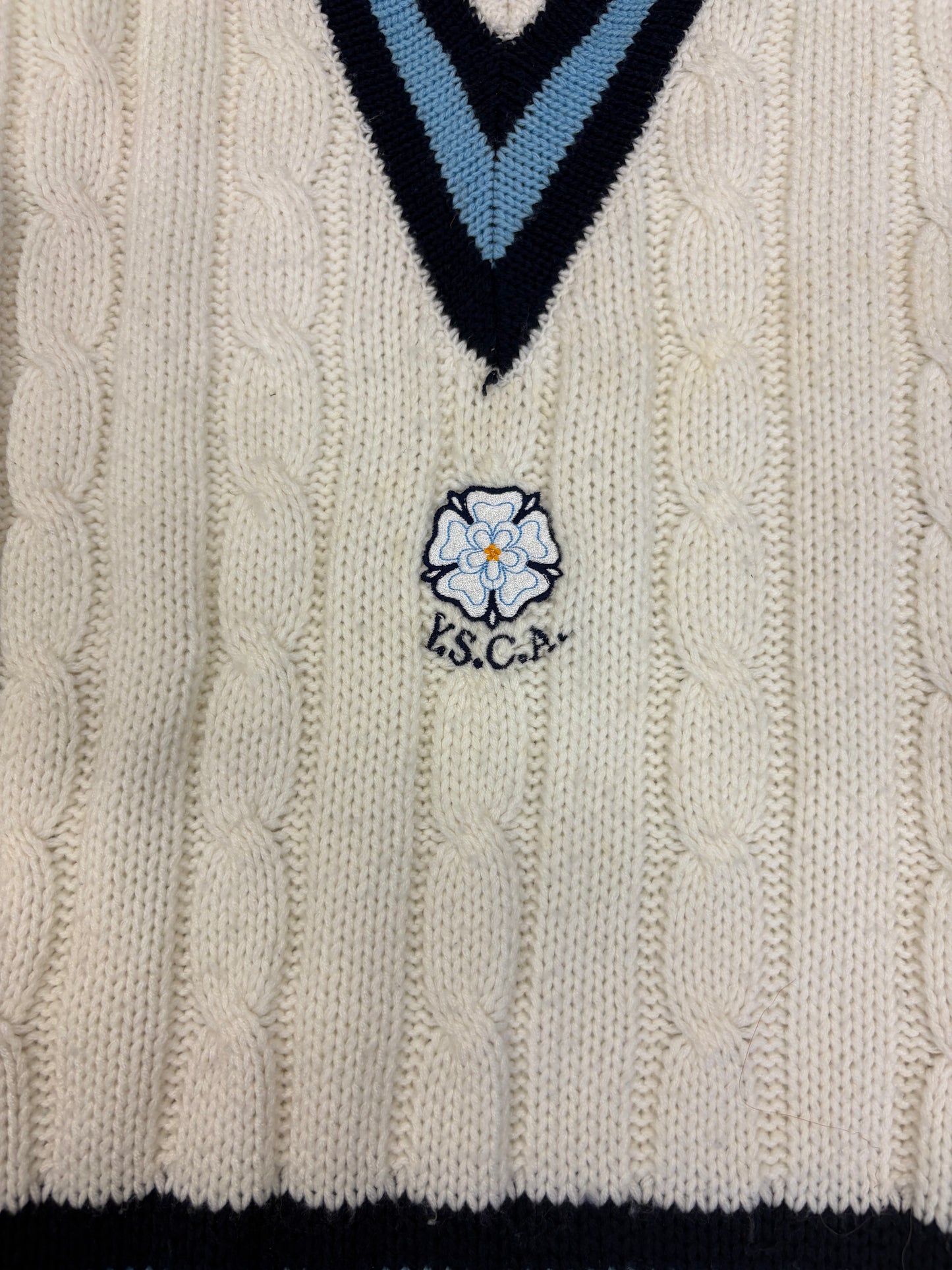 Yorkshire Schools Cricket Association Retro Players Cable Knit Playing Jumper