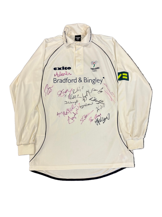 Simon Guy Yorkshire 2007 Retro LVCC Match Worn and Squad Signed LS Playing Shirt
