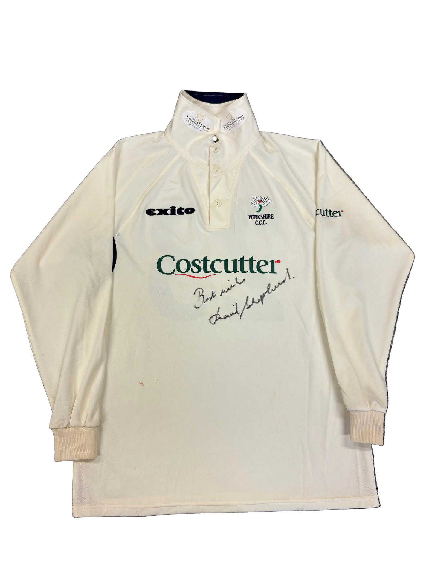 Simon Guy Retro Yorkshire County Championship Match Worn and Signed LS Playing Shirt