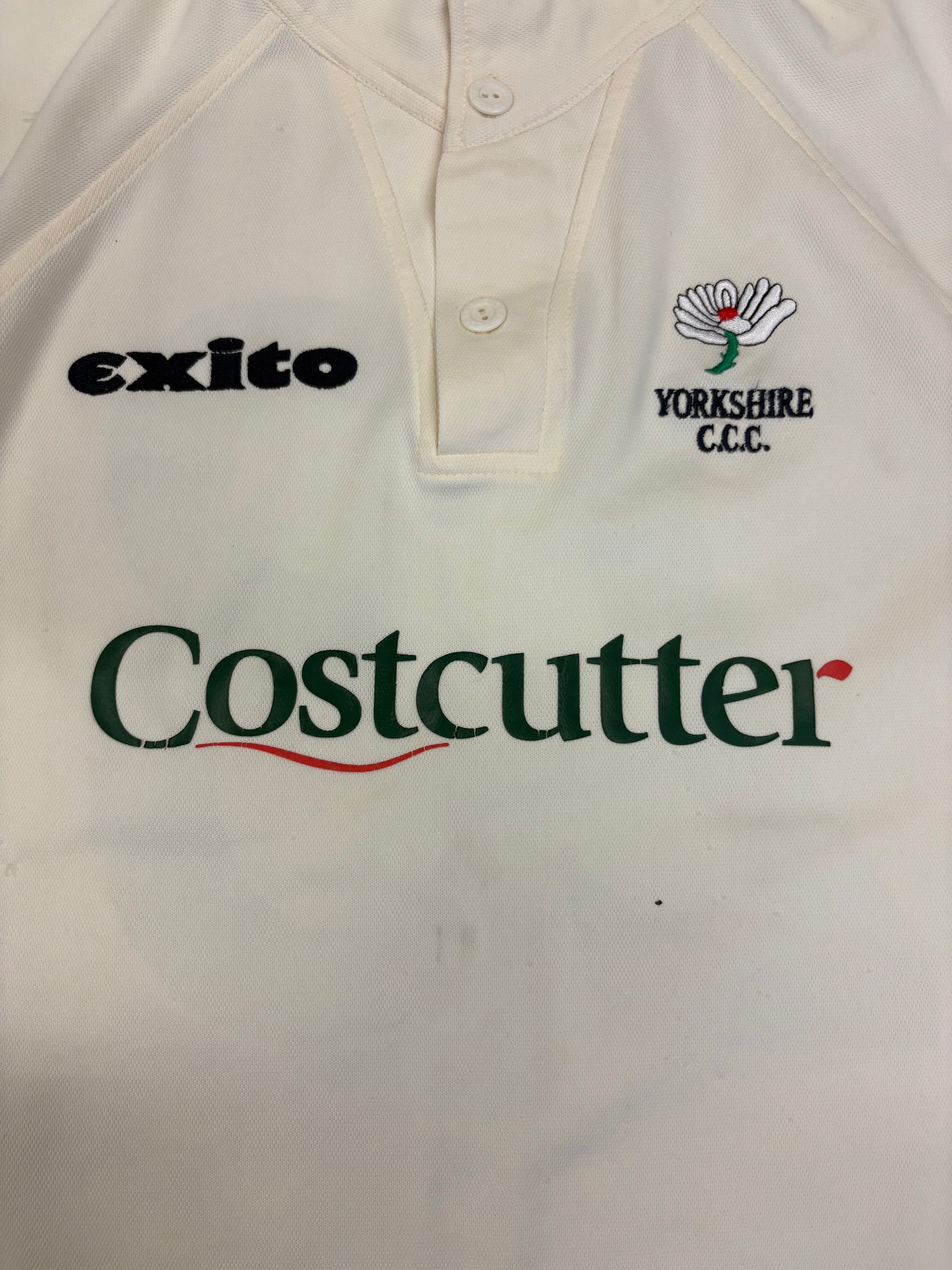 Simon Guy Retro Yorkshire County Championship Match Worn SS Playing Shirt