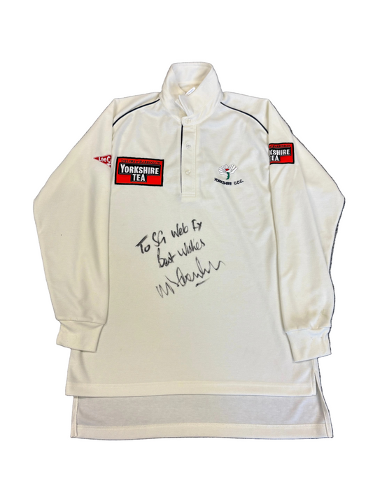 Michael Vaughan Signed Yorkshire Retro Player Issue LS Playing Shirt