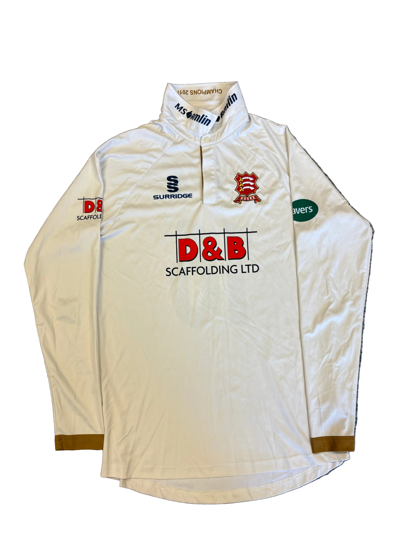 Sam Cook 2016 Essex County Championship Match Worn LS Playing Shirt