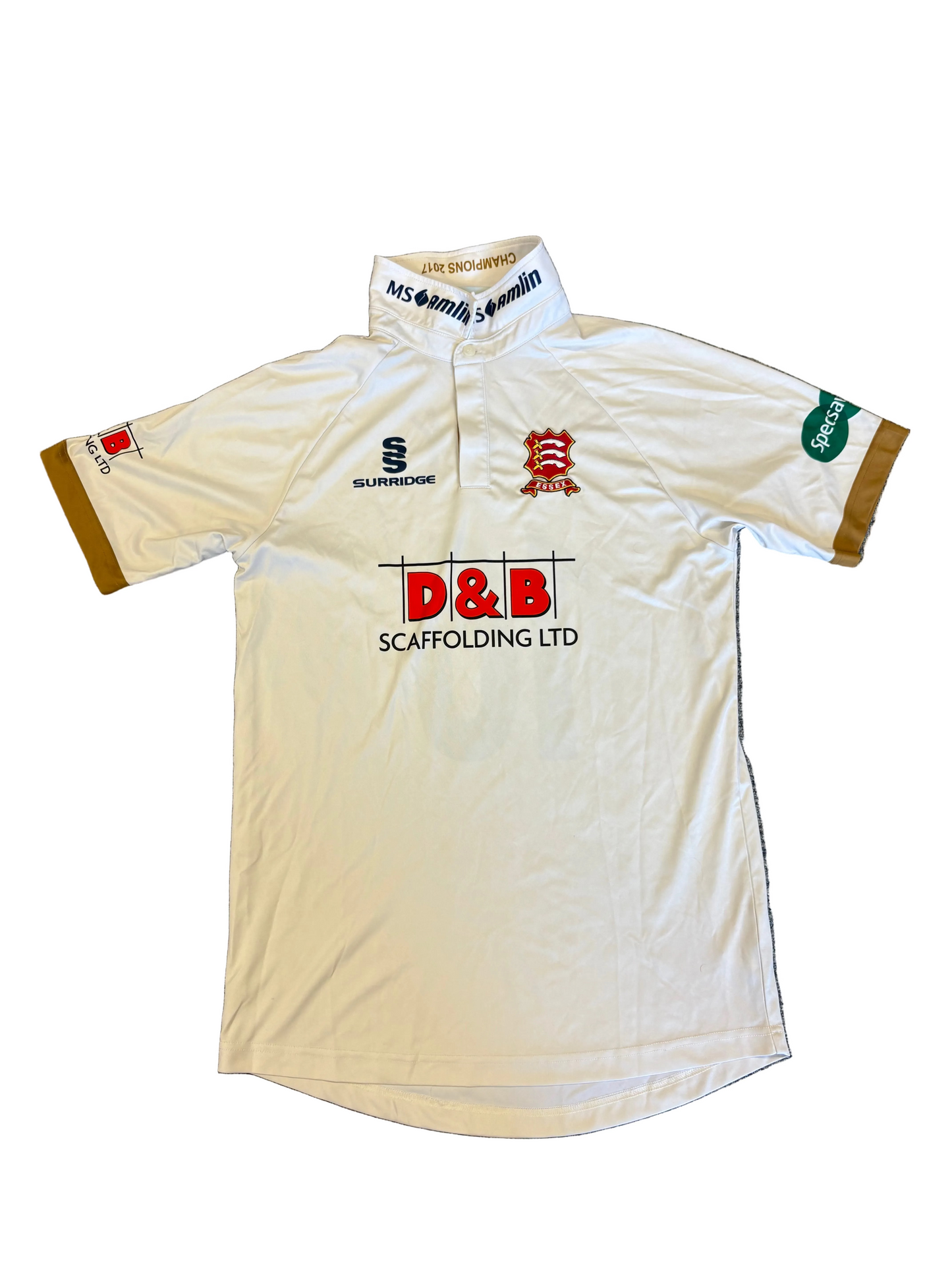 Sam Cook 2016 Essex County Championship Match Worn SS Playing Shirt