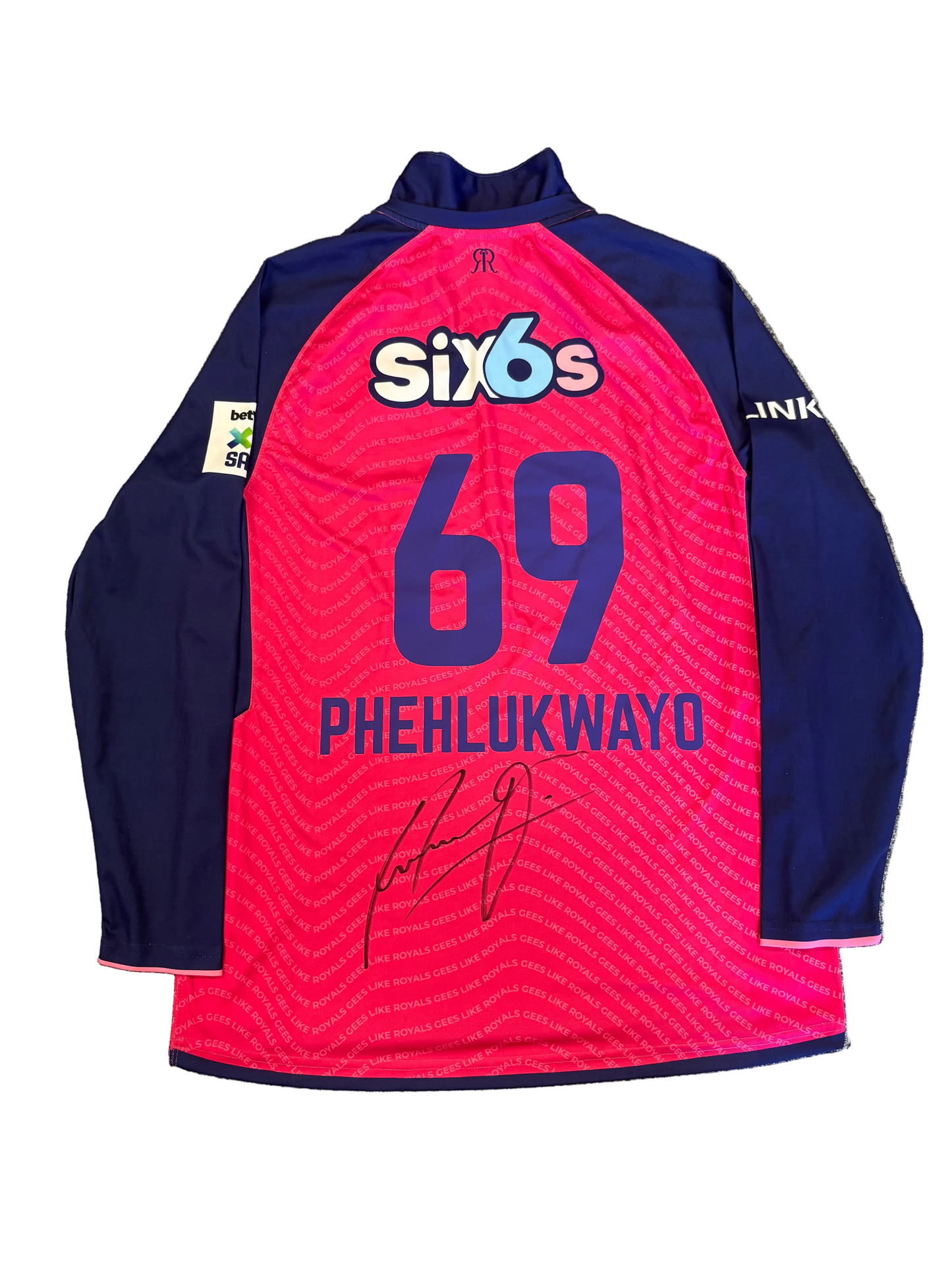 Andile Phehlukwayo Paarl Royals 2024 SA20 Match Worn & Signed LS Playing Shirt
