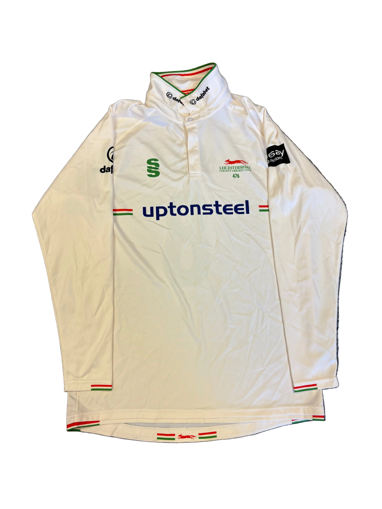 Ben Mike Leicestershire 2025 County Championship Match Worn LS Playing Shirt
