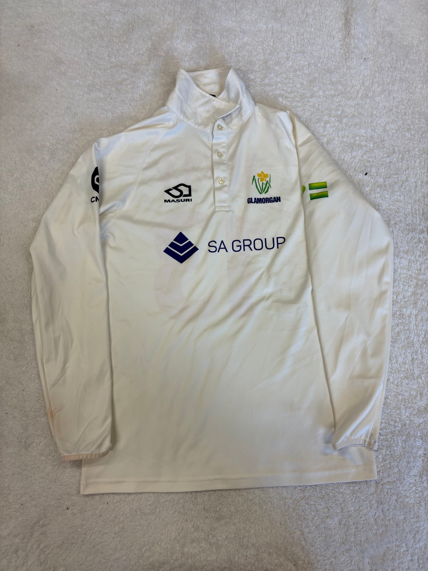 Tom Bevan Glamorgan Match Worn County Championship LS Playing Shirt