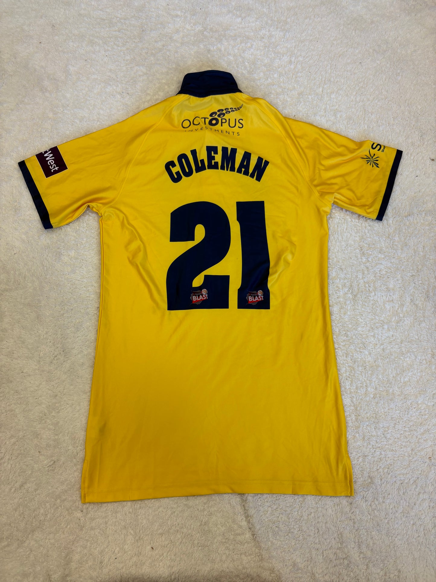 Freddie Coleman Birmingham Bears T20 Match Worn SS Playing Shirt