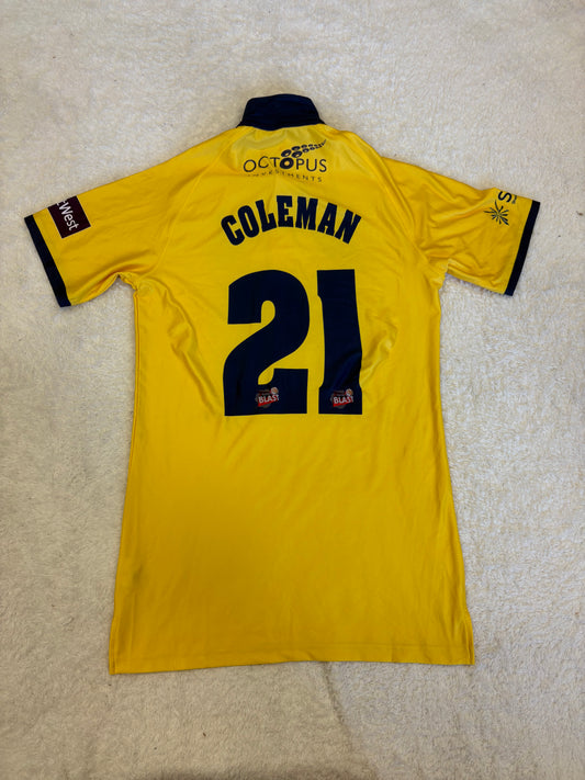 Freddie Coleman Birmingham Bears T20 Match Worn SS Playing Shirt