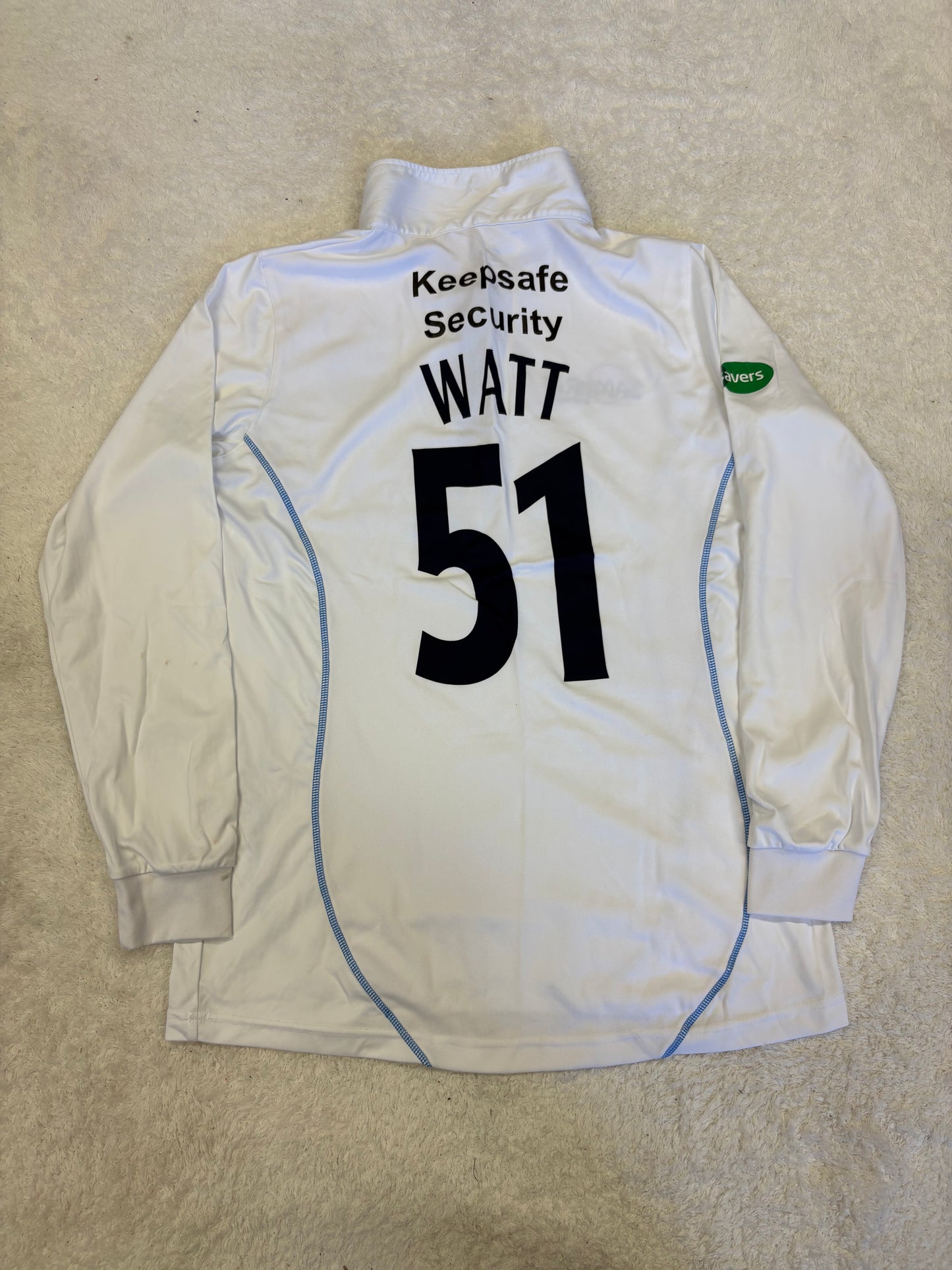 Mark Watt Derbyshire County Championship Match Worn LS Playing Shirt