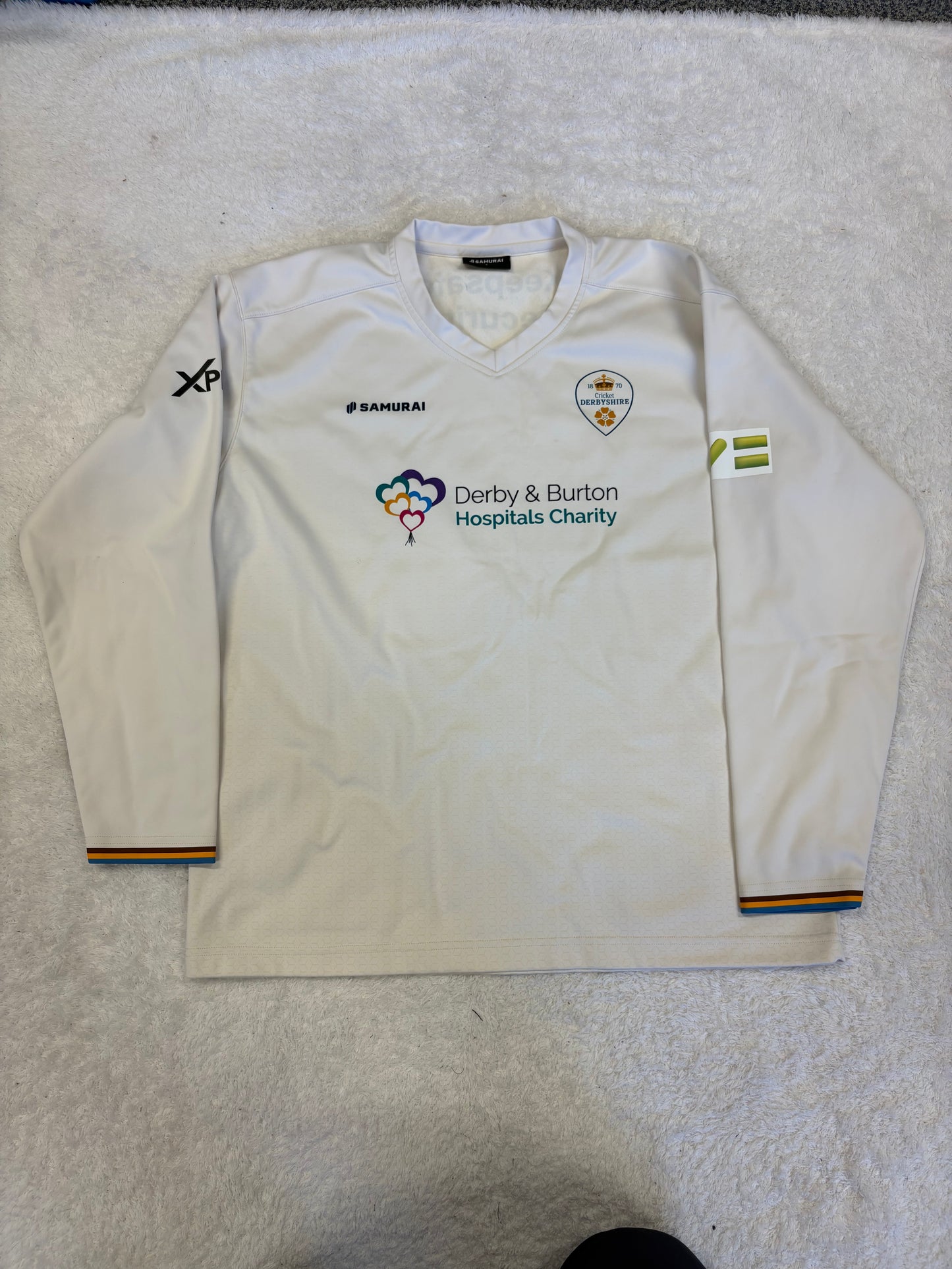 Pat Brown Derbyshire County Championship Match Worn Playing Jumper