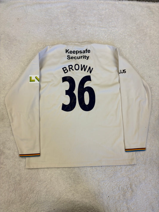 Pat Brown Derbyshire County Championship Match Worn Playing Jumper
