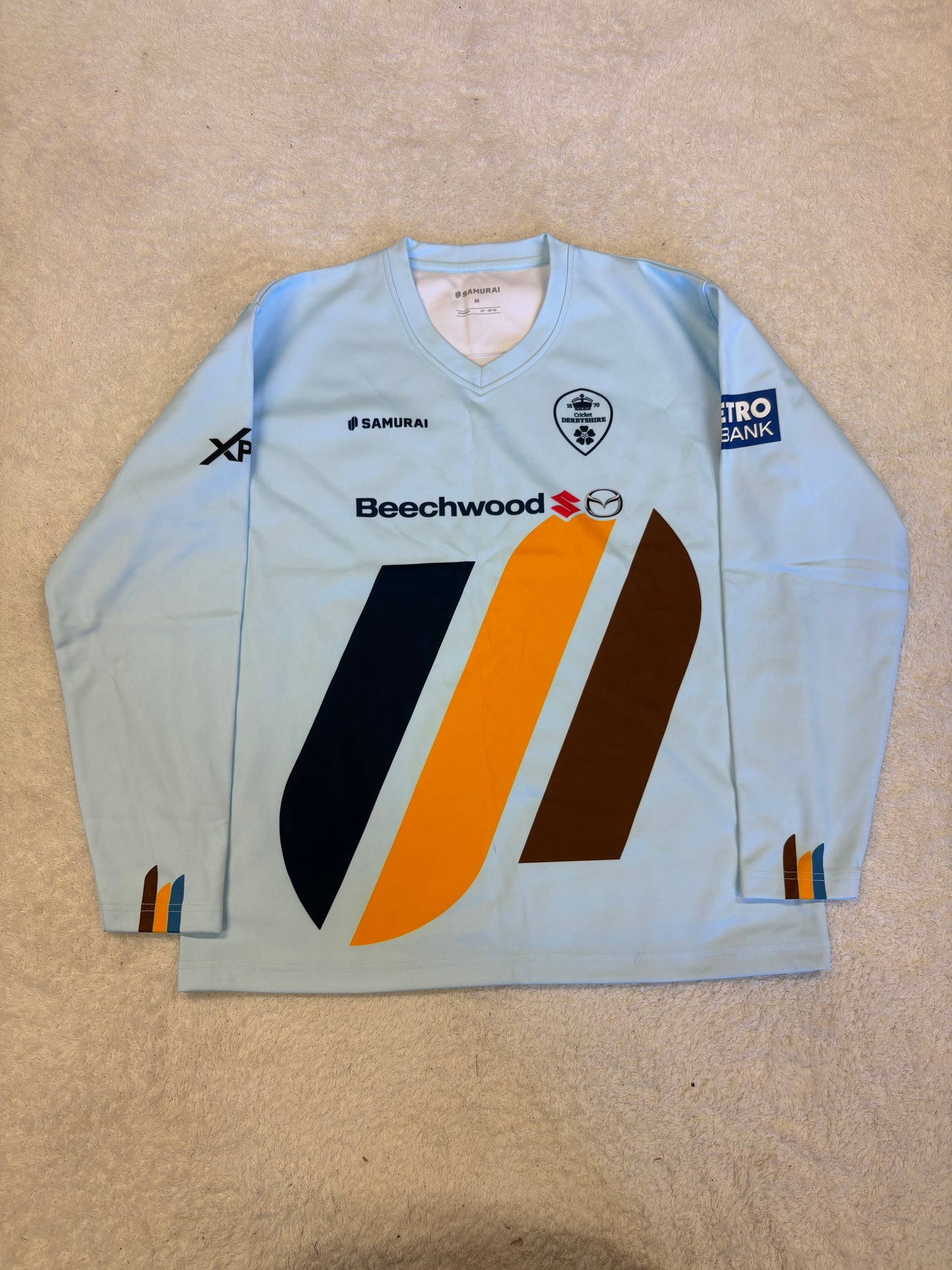 Tom Wood Derbyshire MB50 Match Worn LS Playing Jumper