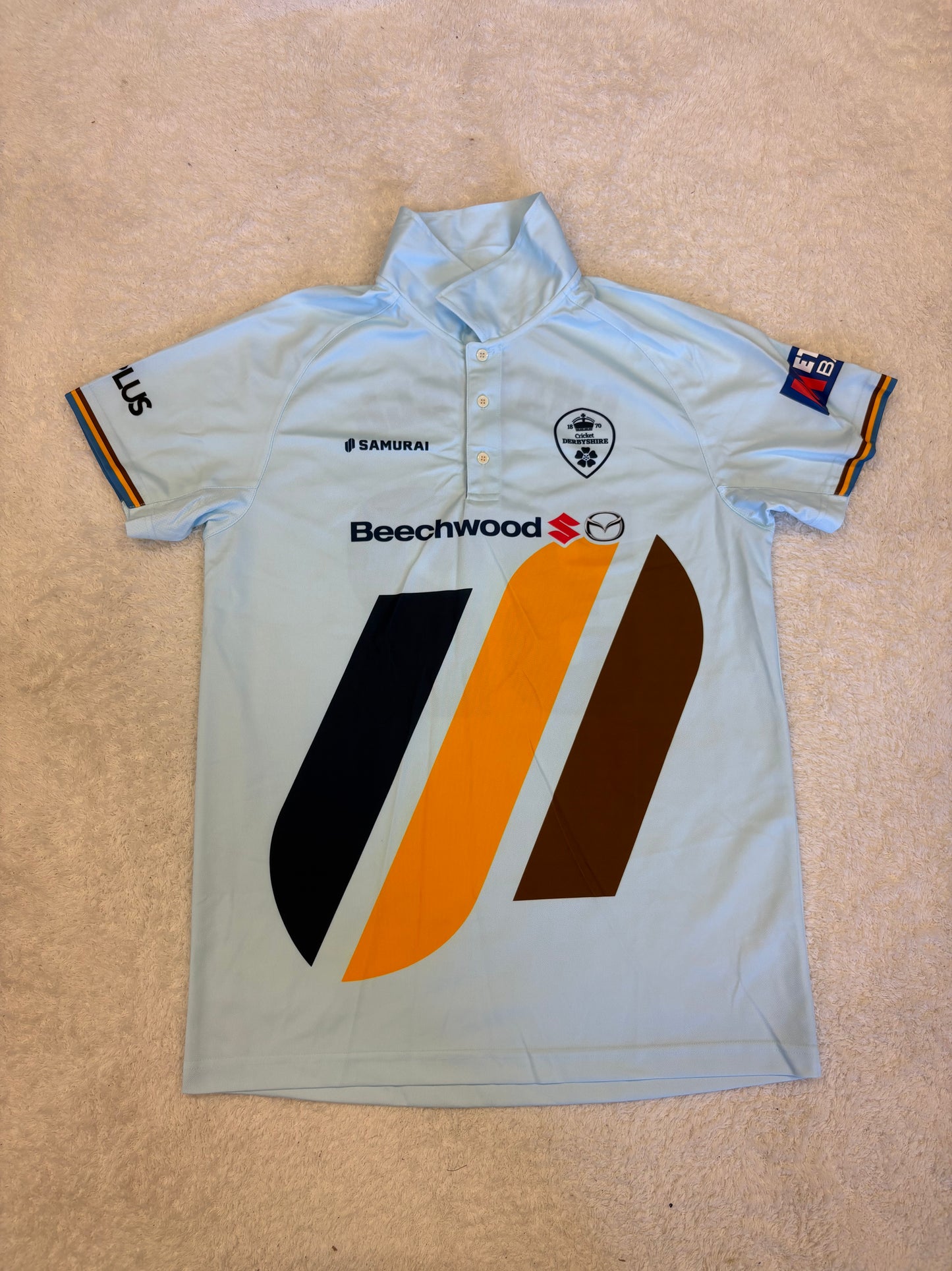 Zak Chappell Derbyshire MB50 Match Worn SS Playing Shirt