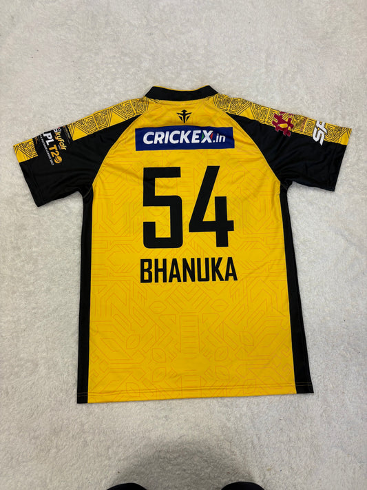 Bhanuka Rajapaksa Galle Titans LPL Match Worn SS Playing Shirt