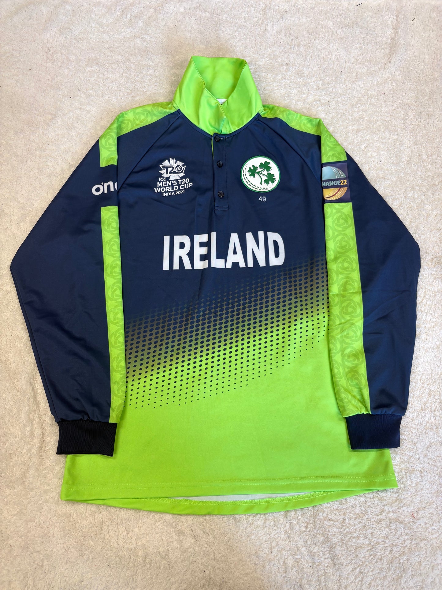 Ben White Ireland 2021 T20 World Cup Match Issue LS Playing Shirt