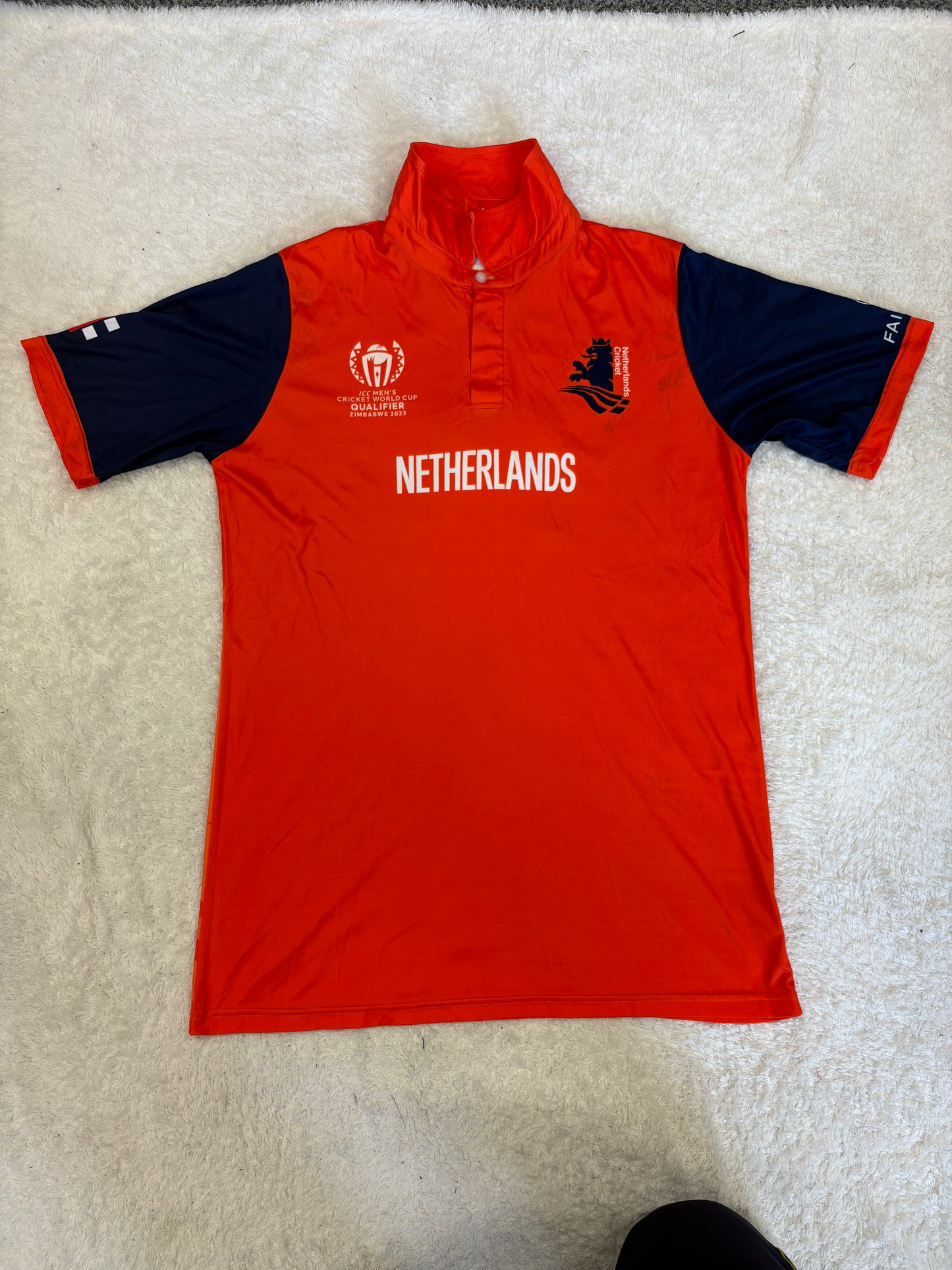 Ryan Klein Netherlands 2023 ODI World Cup Qualifier Match Worn SS Playing Shirt