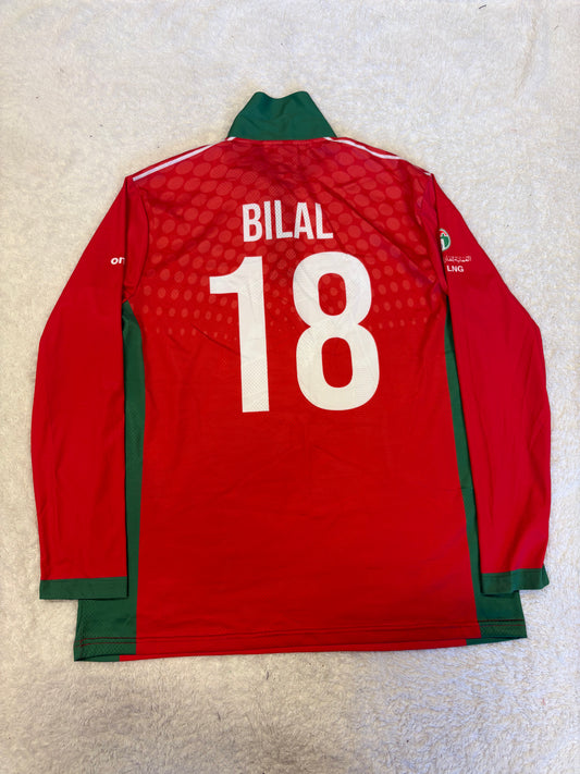 Bilal Khan Oman 2023 World Cup Qualifier Match Worn LS Playing Shirt