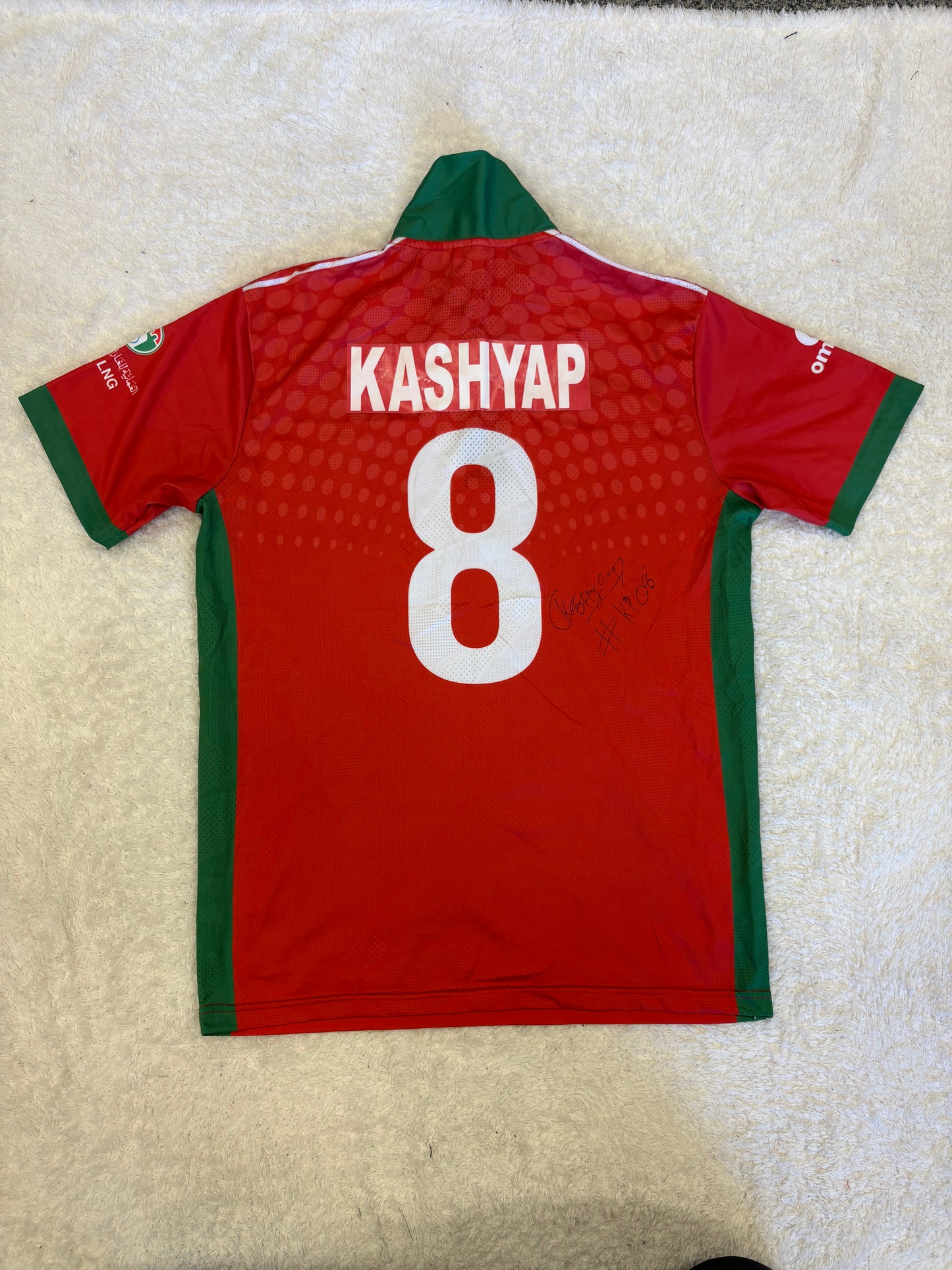 Kashyap Prajapati Oman 2023 World Cup Qualifier Match Worn And Signed SS Playing Shirt