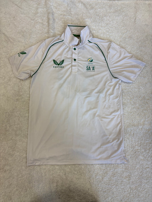Zubayr Hamza South Africa A Test Match Worn SS Playing Shirt