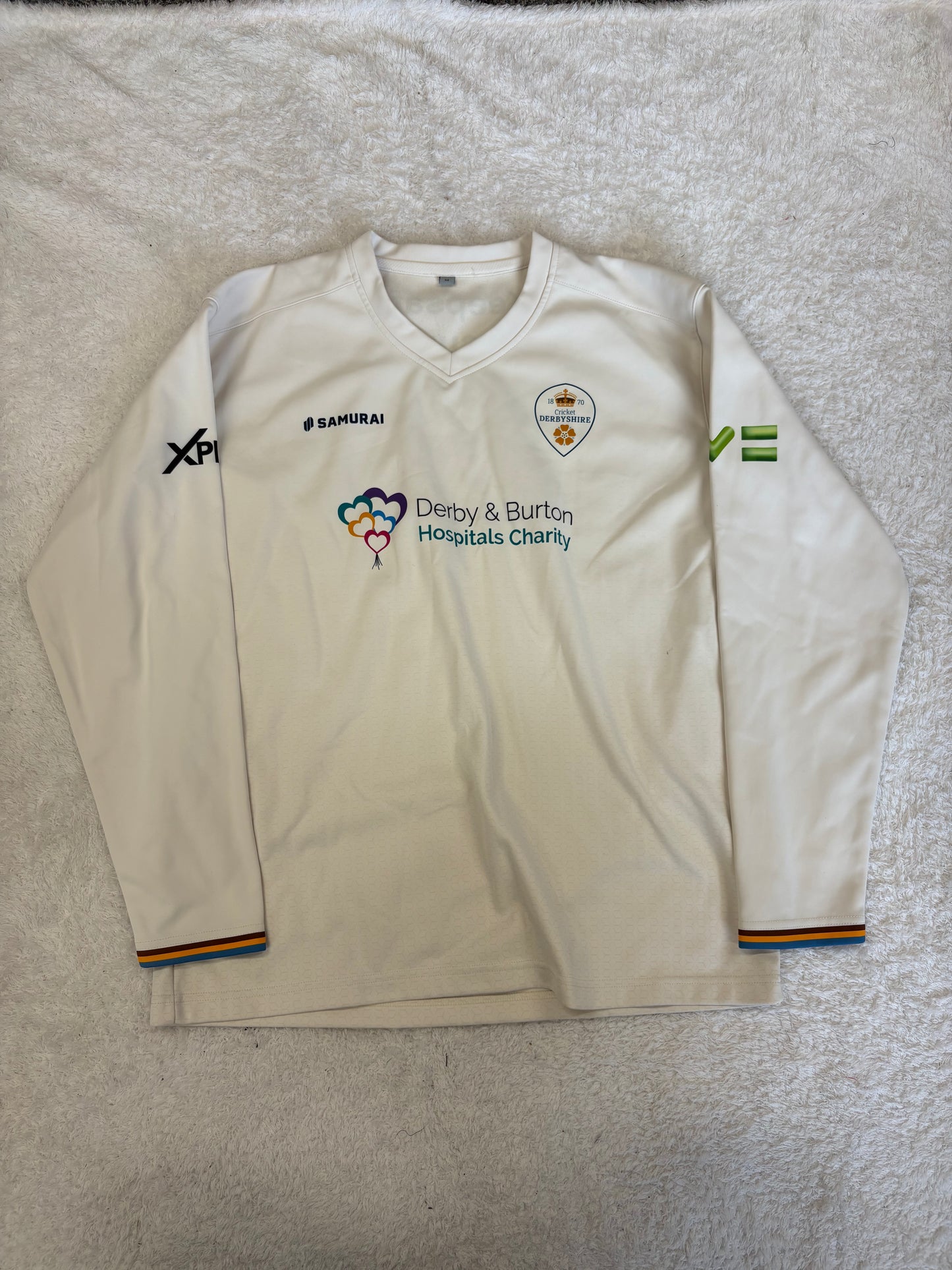 Tom Wood Derbyshire County Championship Match Worn LS Playing Jumper