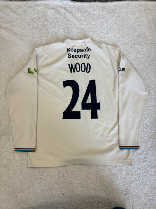 Tom Wood Derbyshire County Championship Match Worn LS Playing Jumper