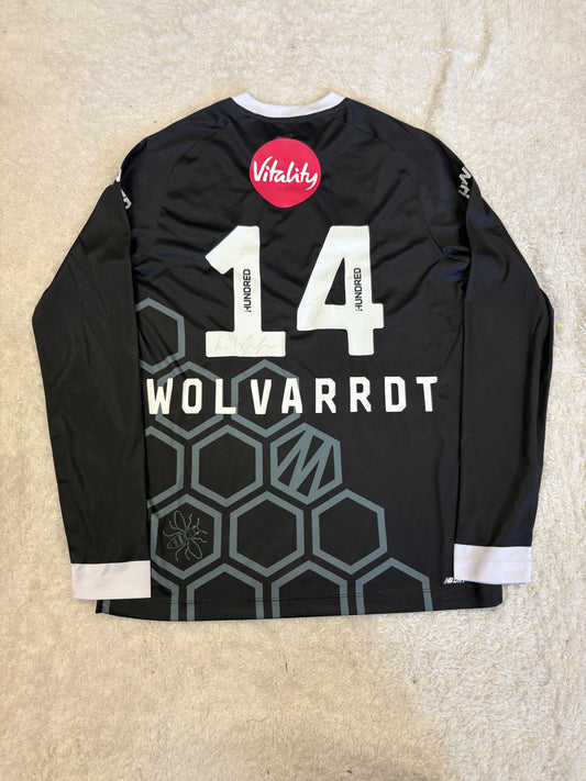 Laura Wolvaardt Manchester Originals Match Issue Signed LS Playing Shirt (Name Misspelt)