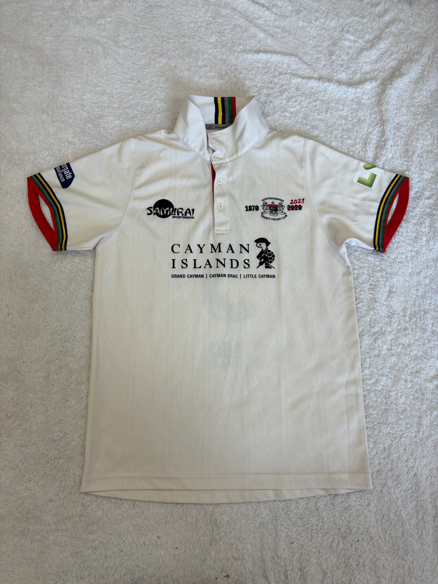Josh Shaw Gloucestershire 2021 County Championship Match Worn SS Playing Shirt