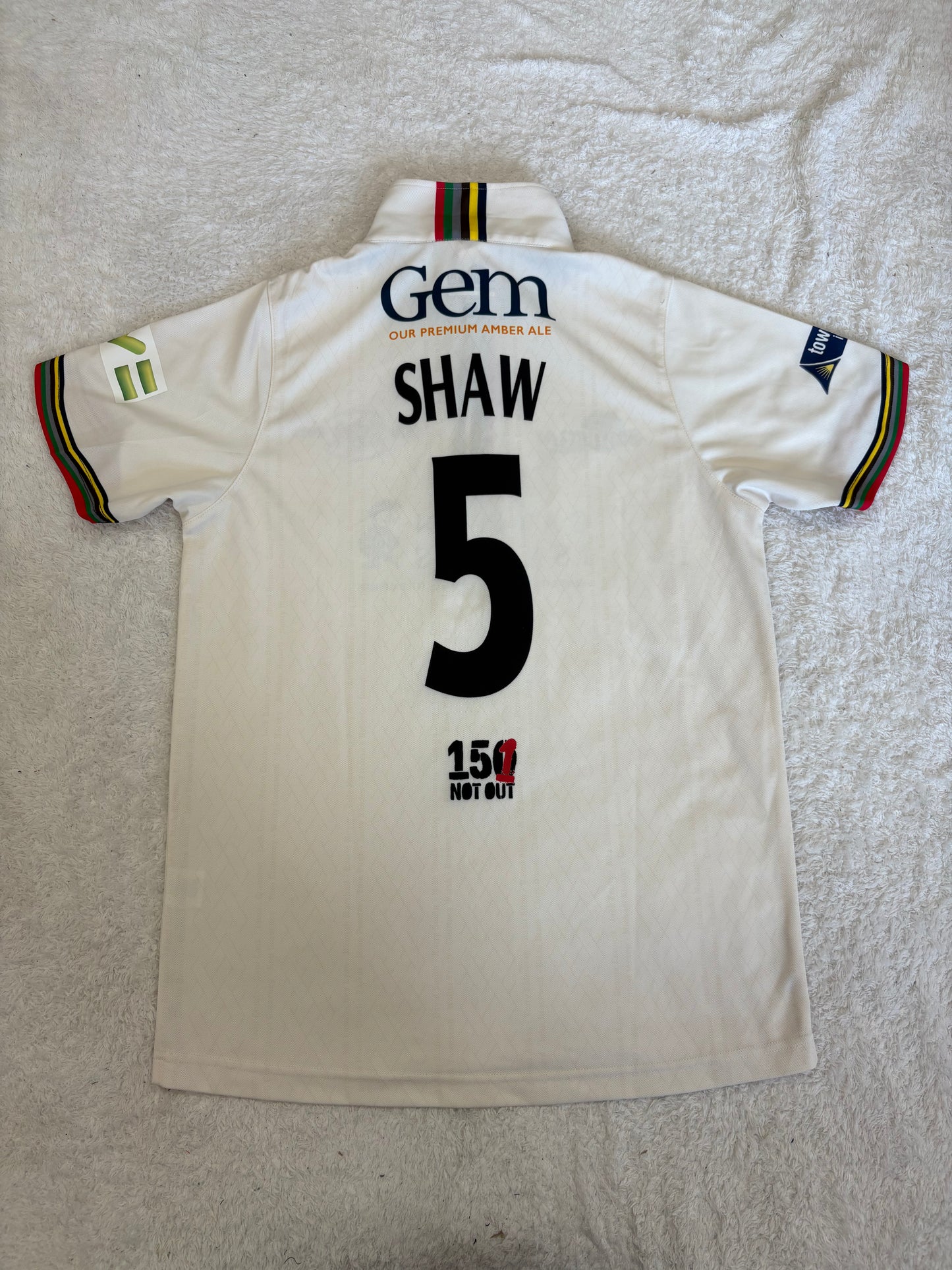Josh Shaw Gloucestershire 2021 County Championship Match Worn SS Playing Shirt