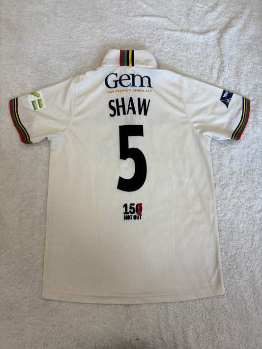 Josh Shaw Gloucestershire 2021 County Championship Match Worn SS Playing Shirt