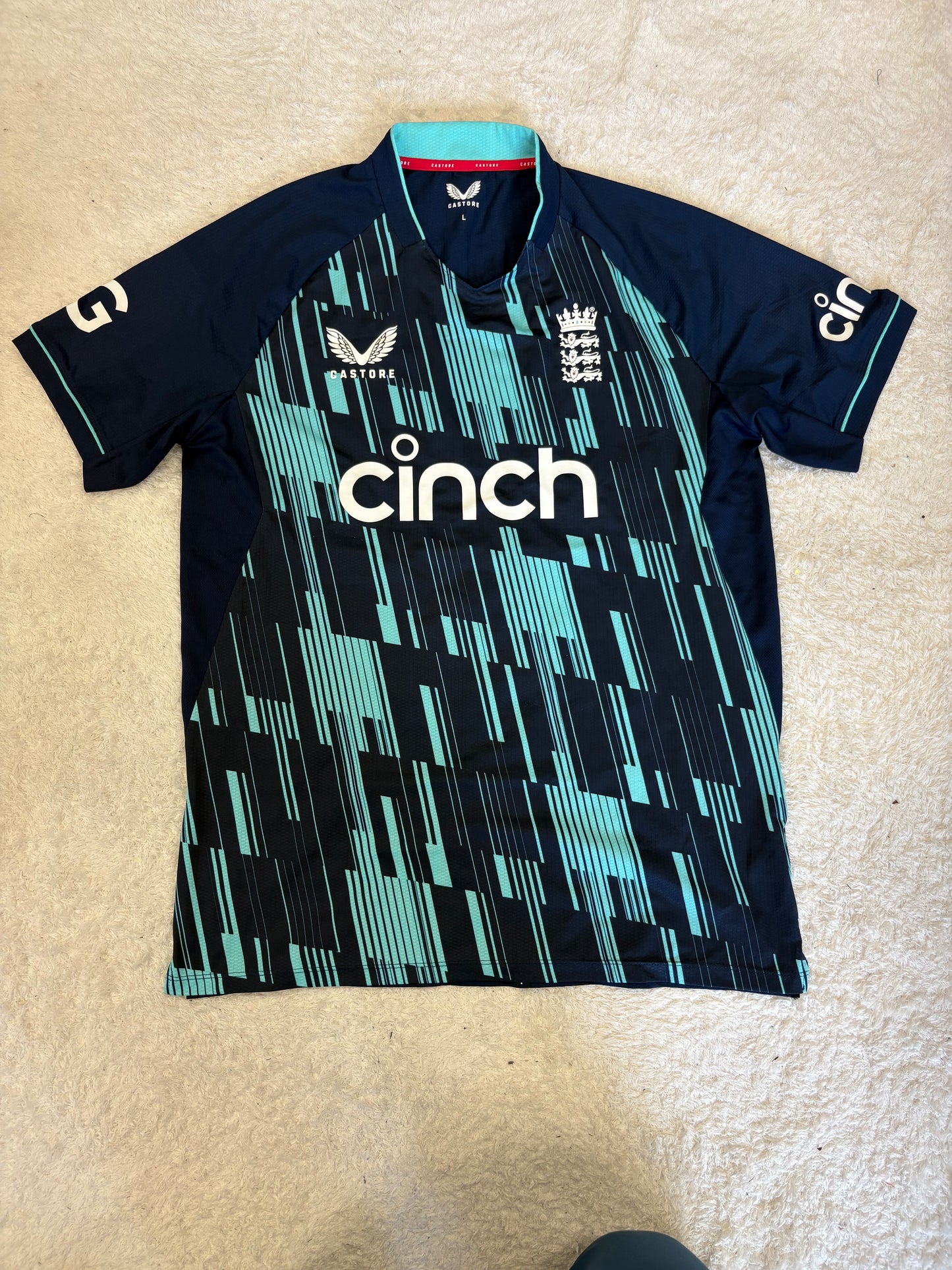 Tom Prest England U19s 2022 ODI Match Worn SS Playing Shirt