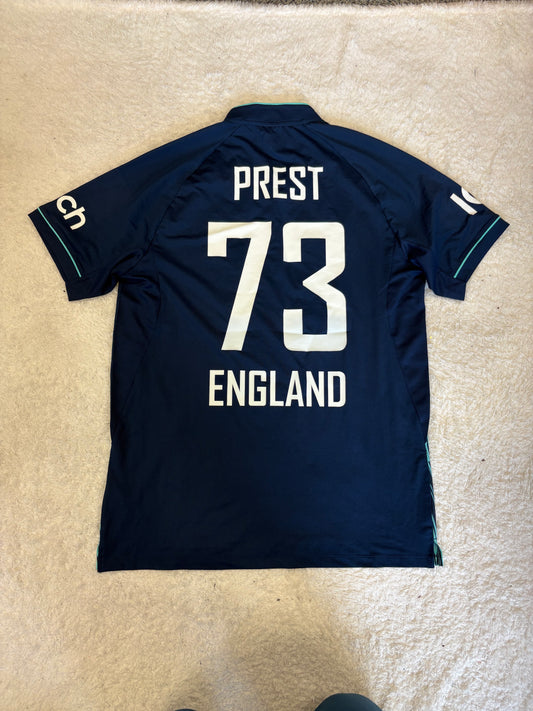 Tom Prest England U19s 2022 ODI Match Worn SS Playing Shirt