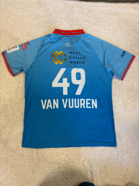 Tiaan Van Vuuren Pretoria Capitals 2024 SA20 Match Issue SS Playing Shirt
