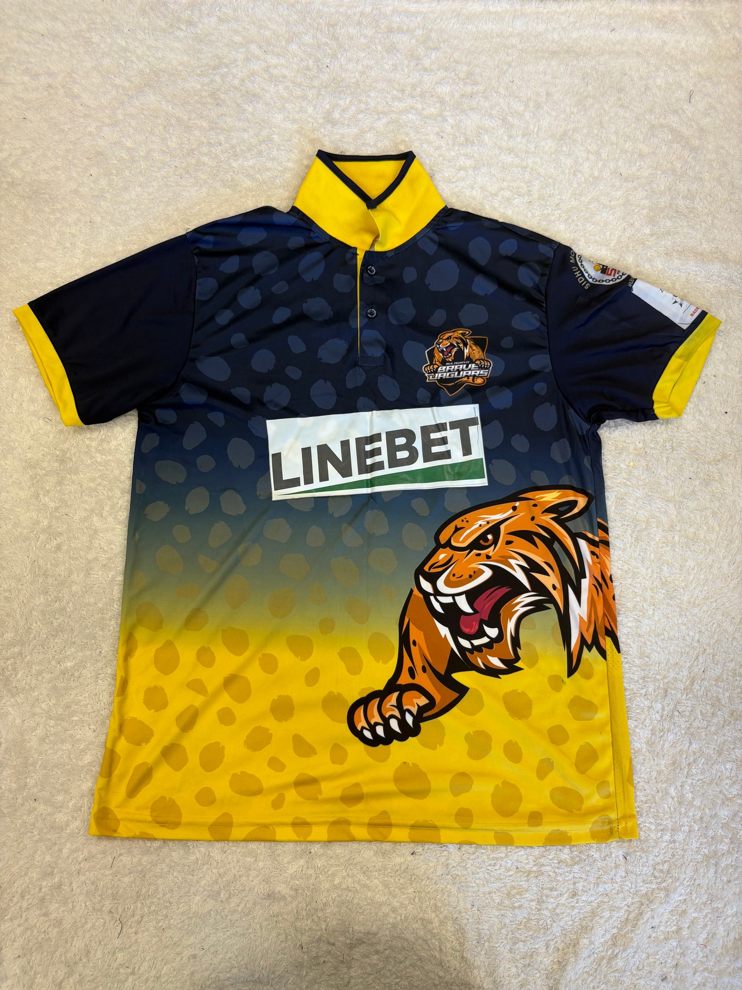Laurie Evans Bulawayo Brave Jaguars 2024 ZimAfro T10 Match Worn SS Playing Shirt