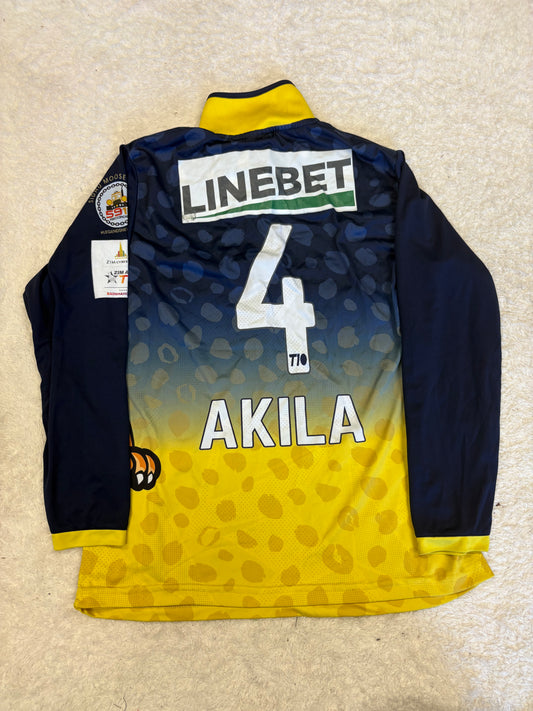 Akila Dananjaya Bulawayo Brave Jaguars 2024 ZimAfro T10 Match Worn LS Playing Shirt