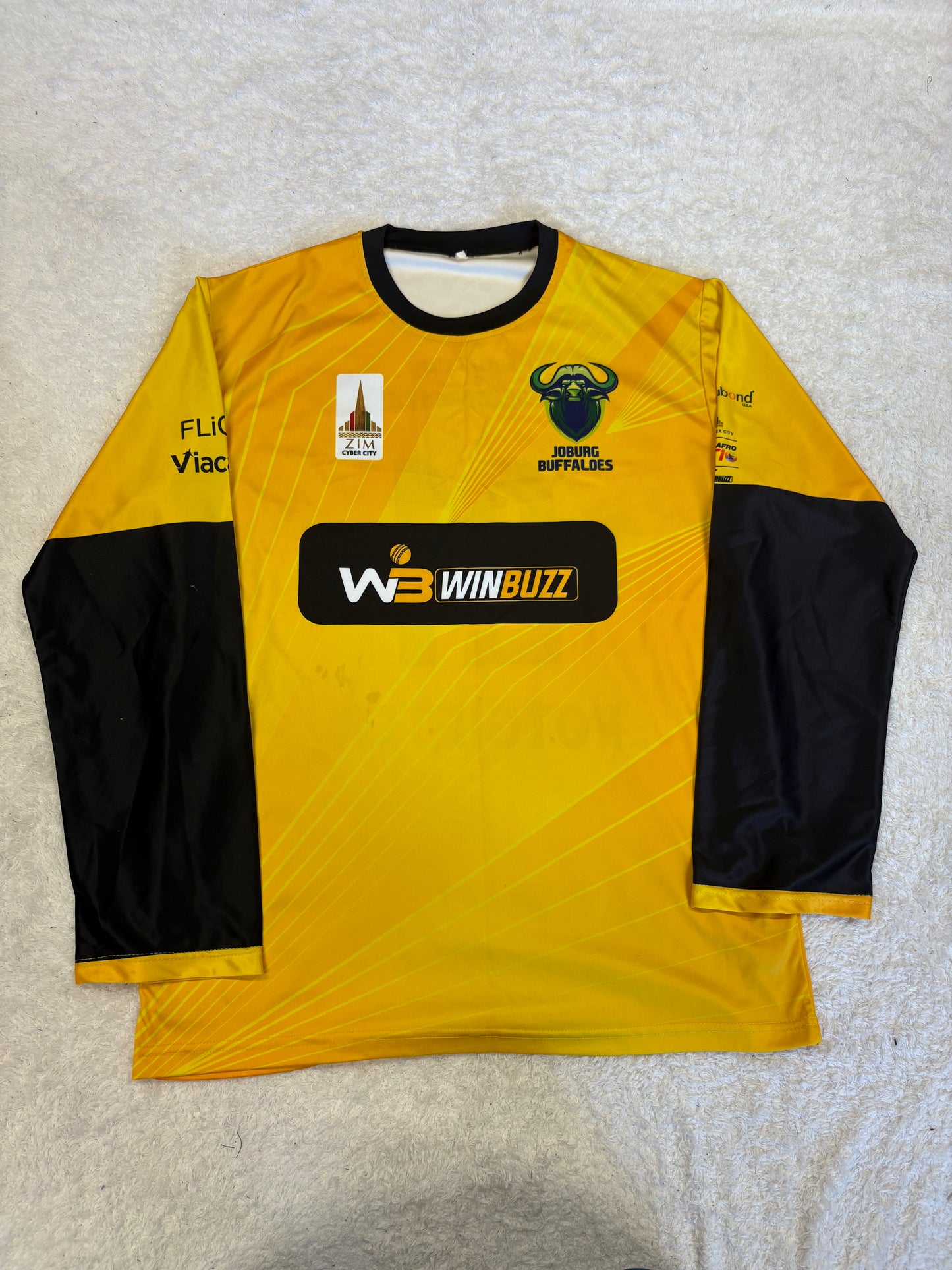 Delano Potgieter Joburg Buffaloes 2023 ZimAfro T10 Match Worn LS Playing Shirt