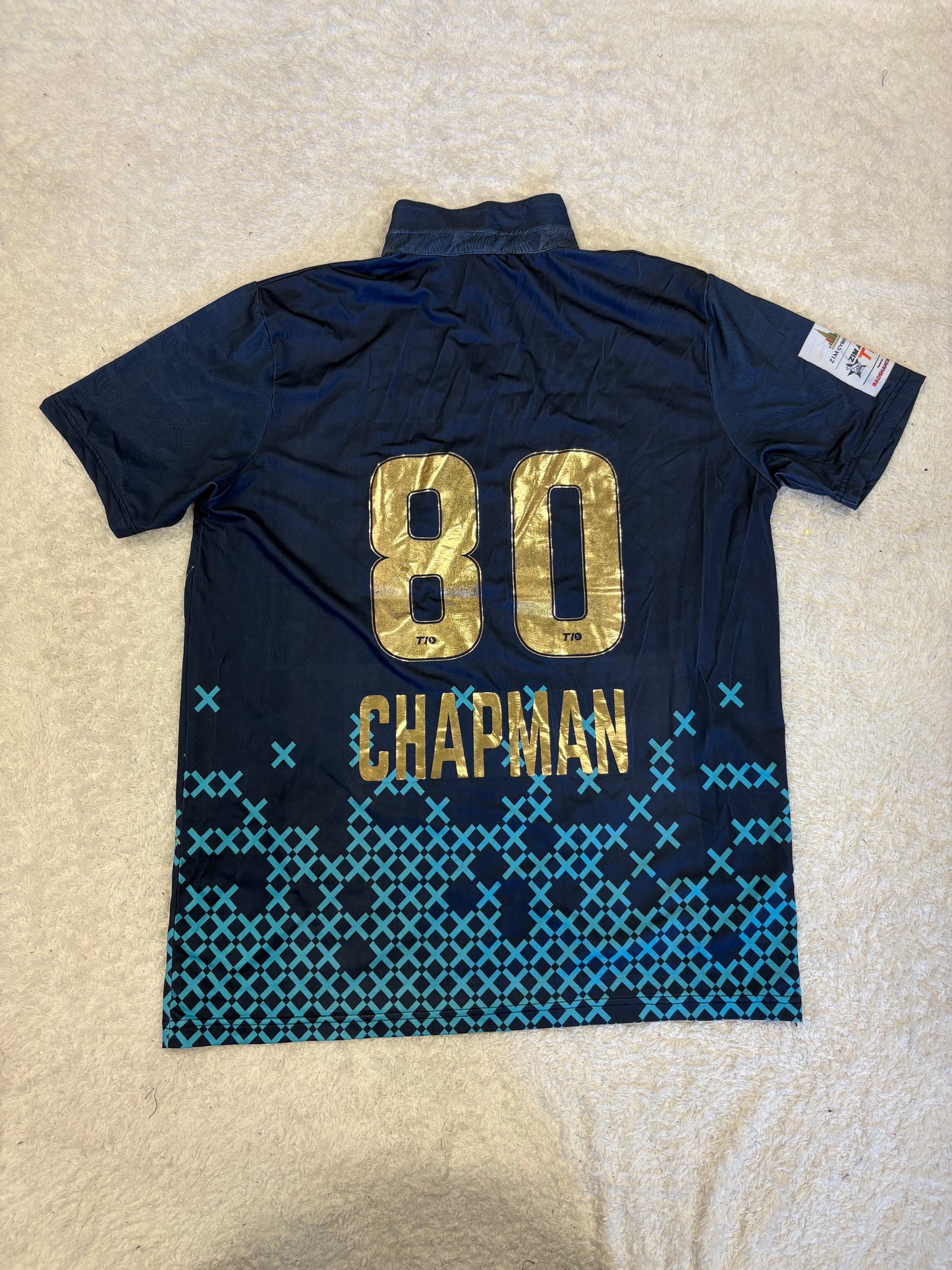 Mark Chapman Durban Wolves 2024 ZimAfro T10 Match Worn SS Playing Shirt